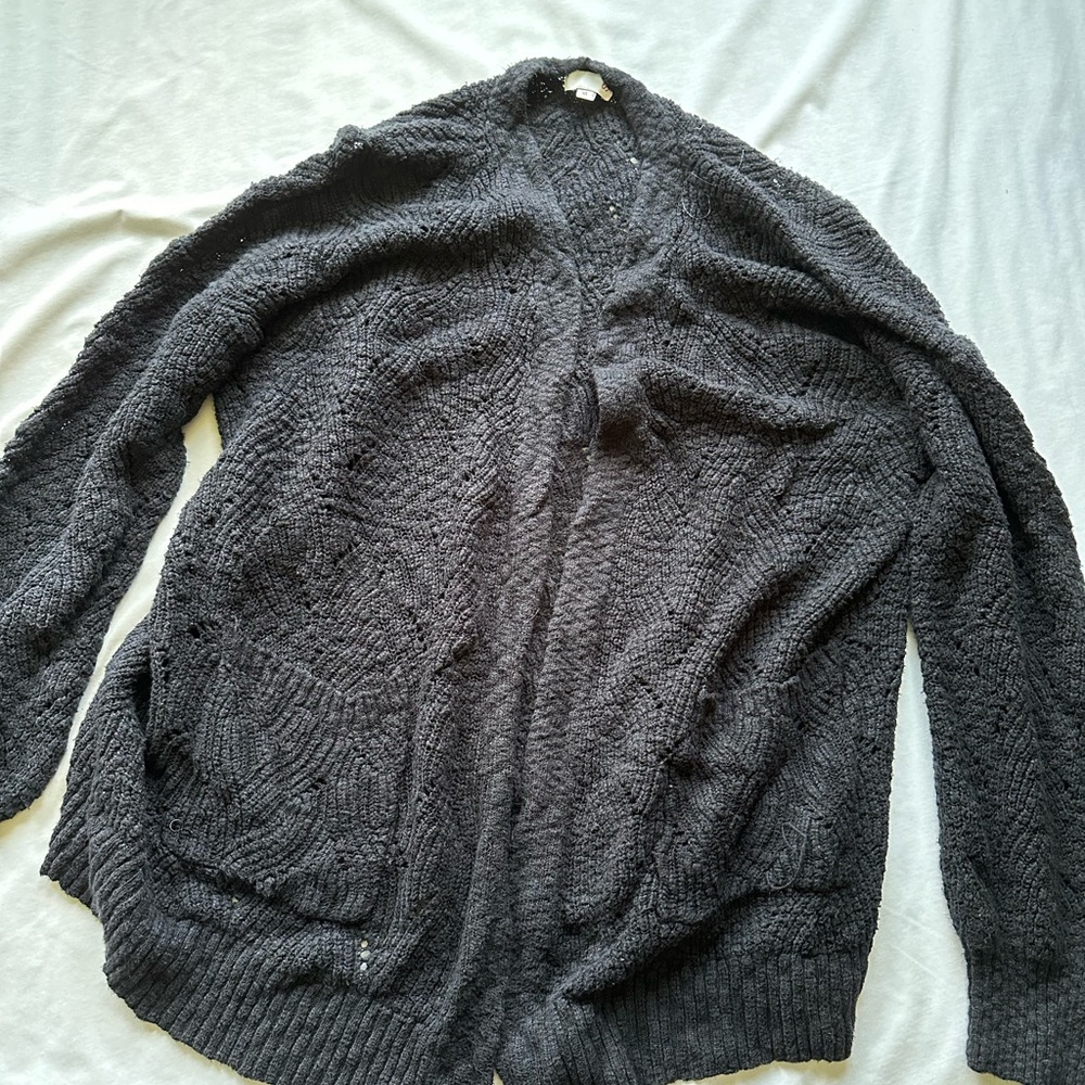 Black knit cardigan